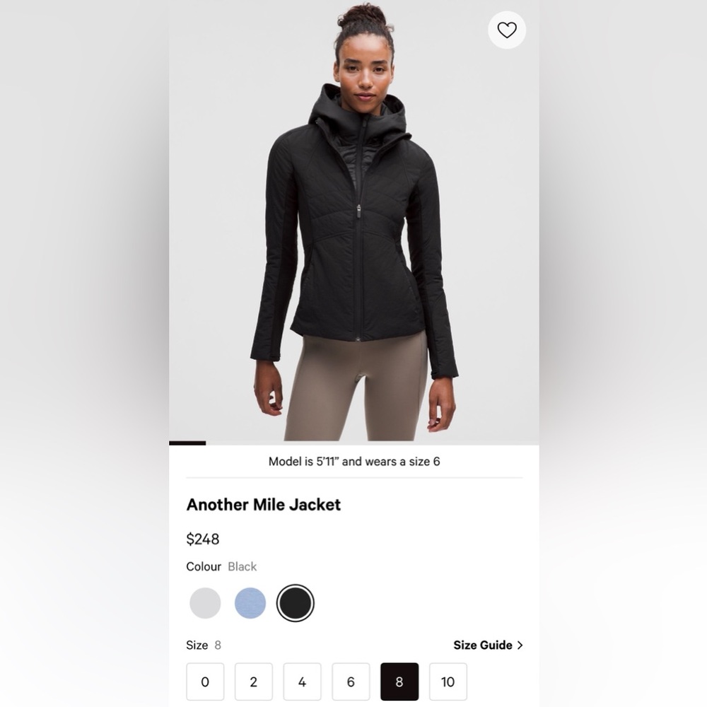 Lululemon Another Mile Jacket, size 8
